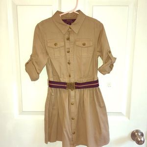 Polo Ralph Lauren khaki shirt dress, Size 6